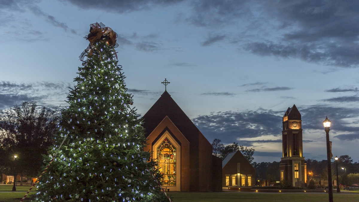 christmas tree and butler chapel