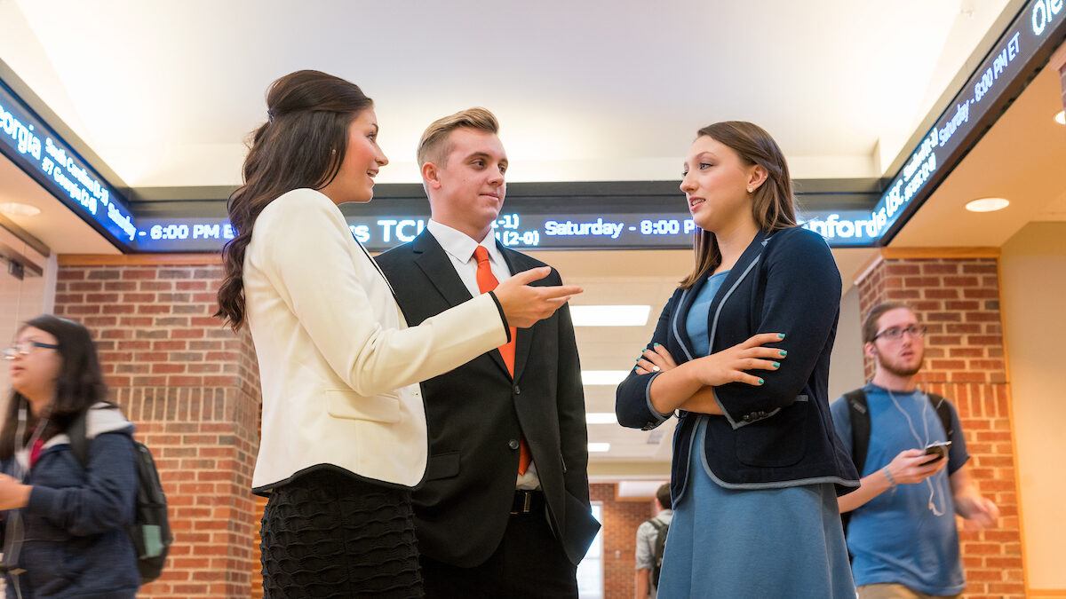 image of business school students