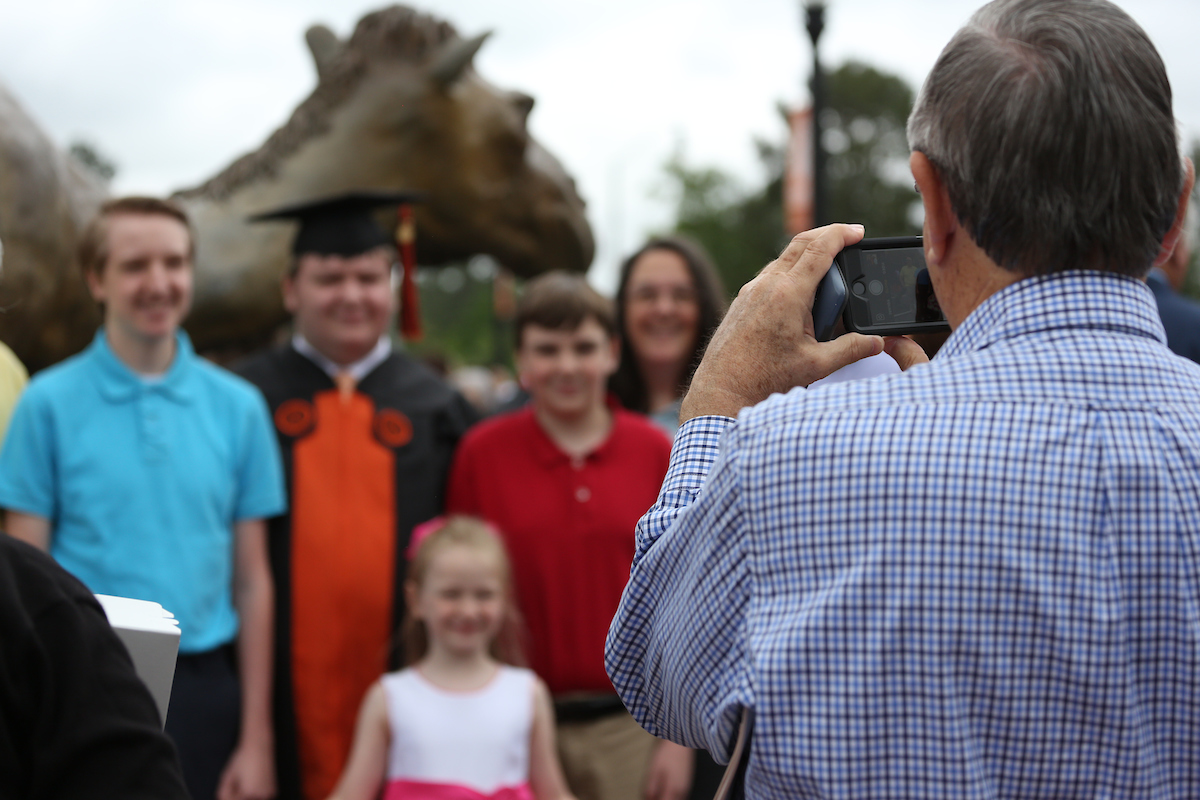 family during Campbell graduation