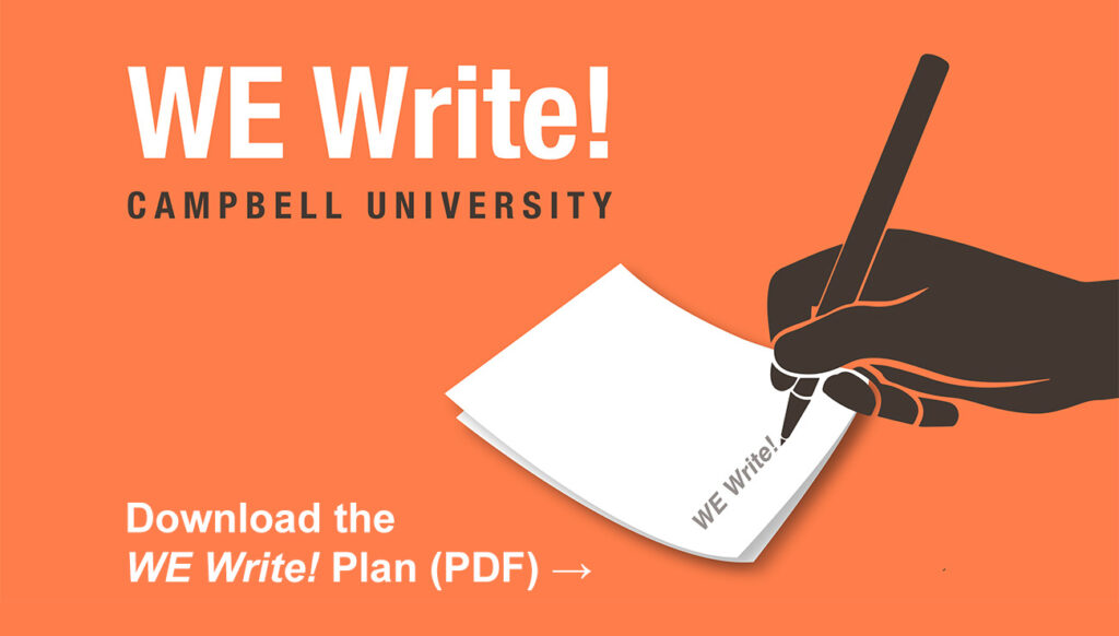 Download the Campbell University WE Write! Plan (PDF)